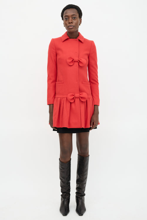 Red Valentino Wool Bow Coat