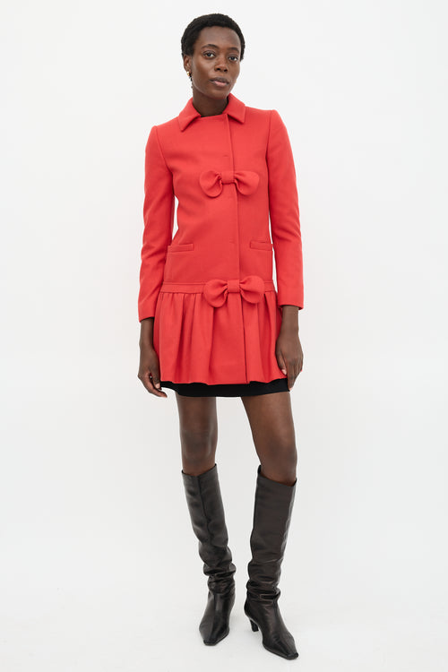 Red Valentino Wool Bow Coat