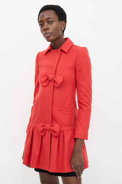 Red Valentino Wool Bow Coat