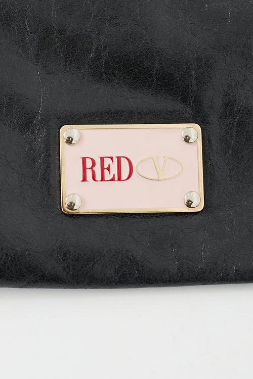 Red Valentino Black Leather Bow Chain Bag