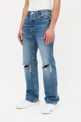 Re/Done Ripped Straight Leg Jeans