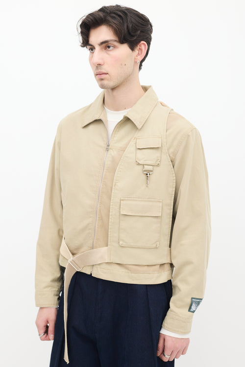 Reese Cooper Beige Sun Faded Work Jacket