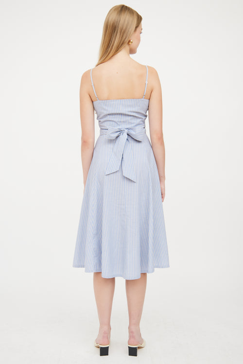 Reformation Blue & Grey Stripe Button Front Dress