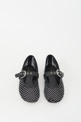 Reformation Black Crystal Mesh Bethany Ballet Flat