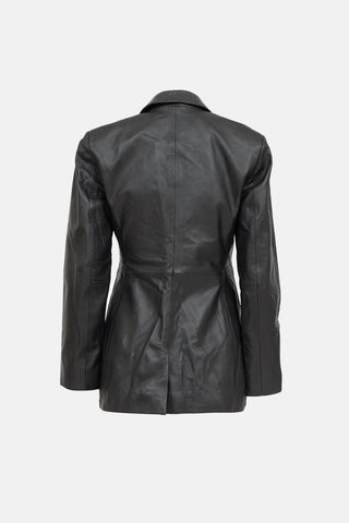 X Veda Leather Blazer Jacket