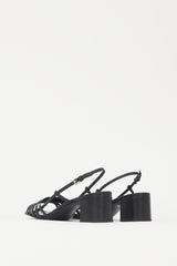 Reformation Black Leather Eleonora Slingback Heel