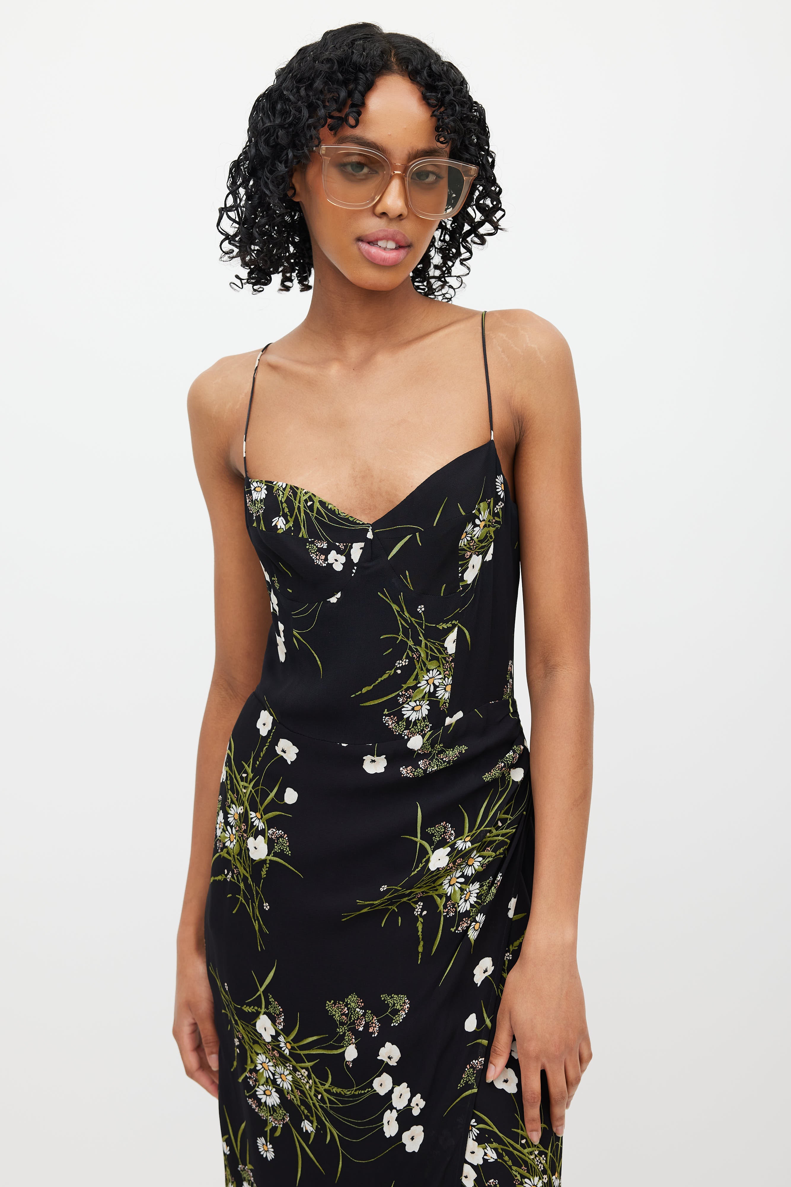 Reformation // Black & Multi Floral Dress – VSP Consignment
