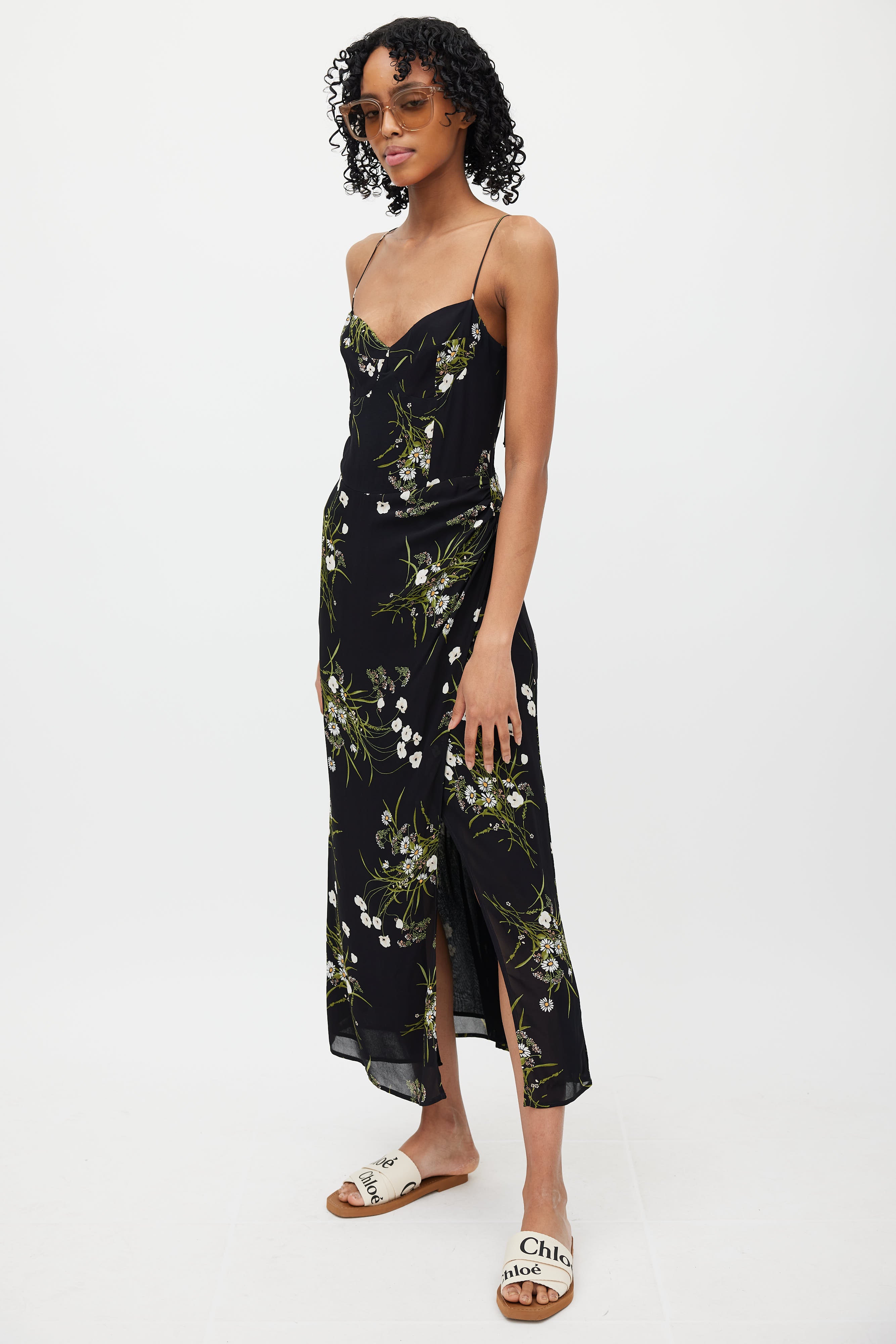 Reformation // Black & Multi Floral Dress – VSP Consignment