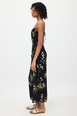 Reformation Black & Multi Floral Dress
