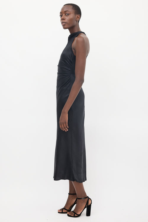 Reformation Black Silk Cassette Dress