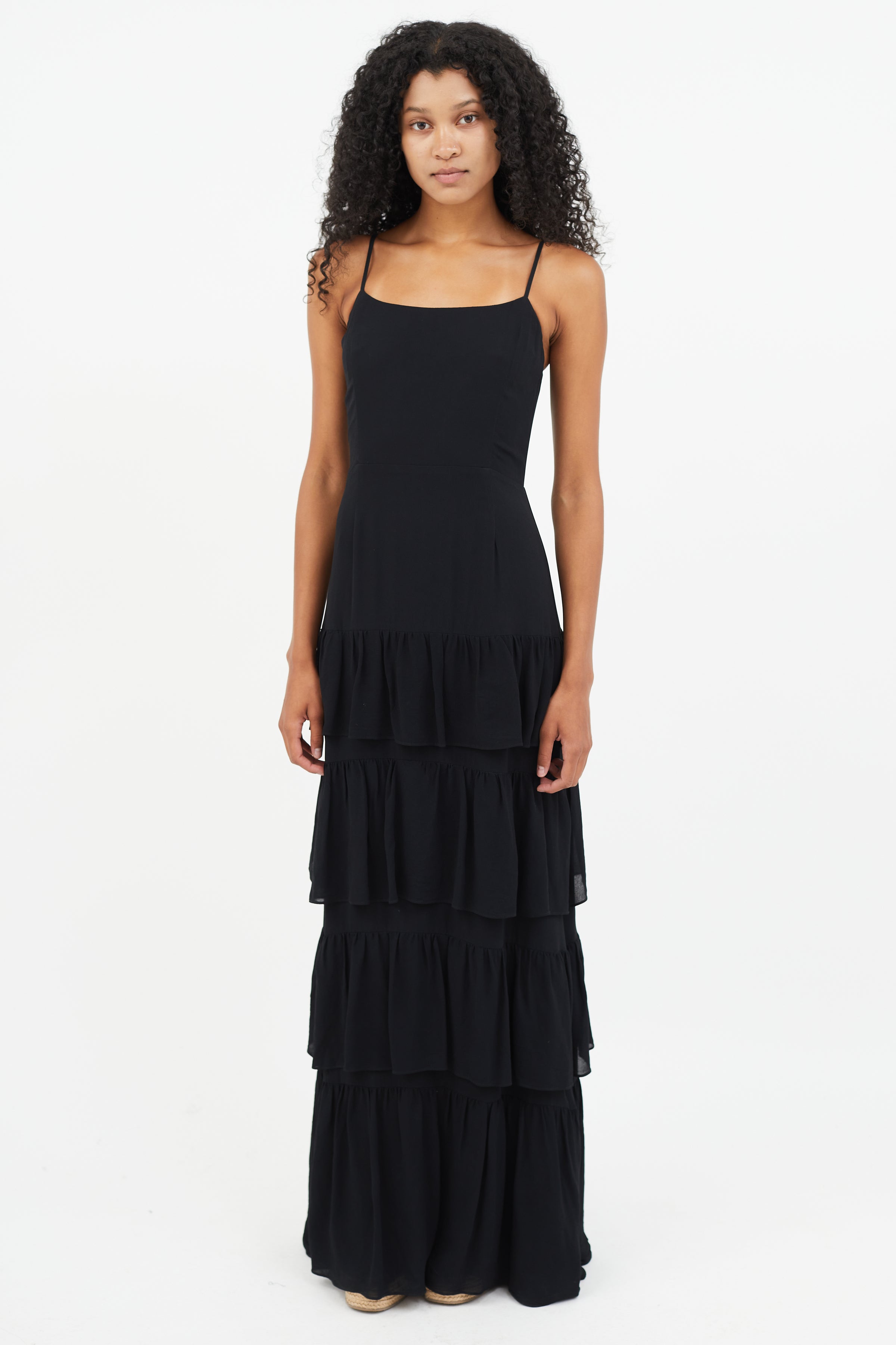 Reformation // Black Tiered Maxi Dress – VSP Consignment Reformation // Black Tiered Maxi Dress – VSP Consignment