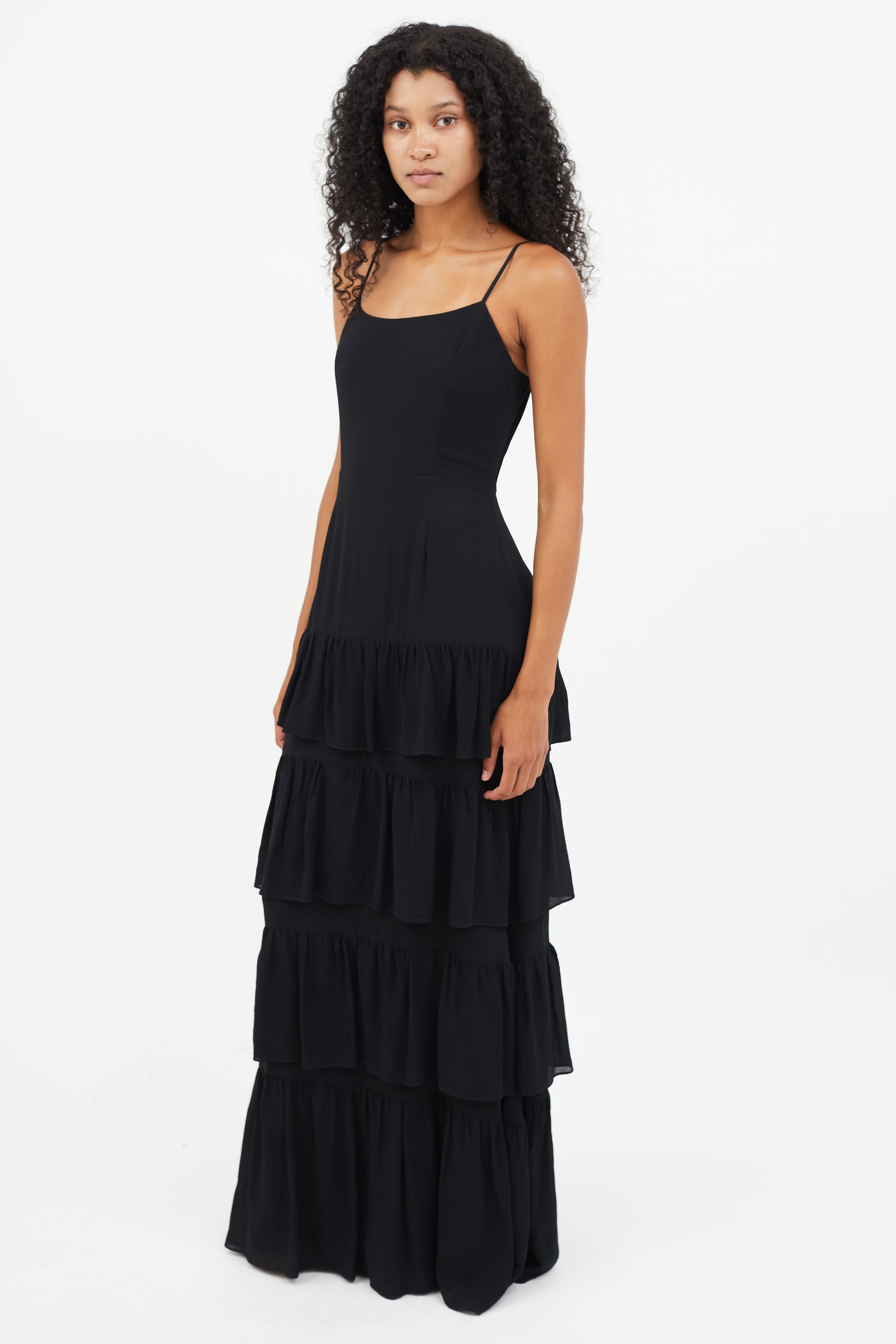 Reformation // Black Tiered Maxi Dress – VSP Consignment