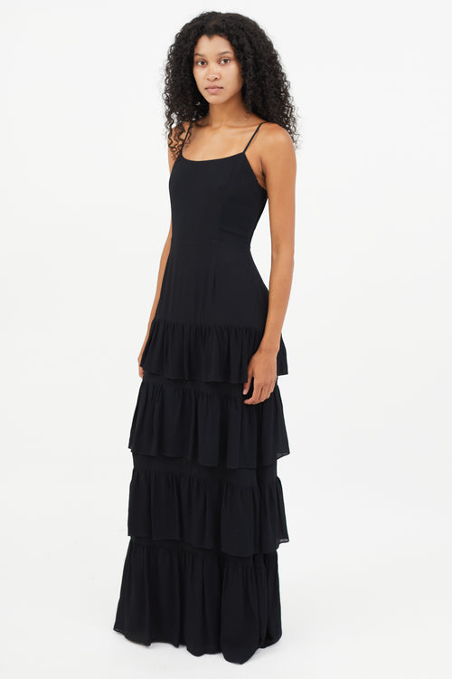 Reformation Black Tiered Maxi Dress