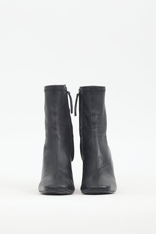 Reformation Black Leather Edie Sock Boot