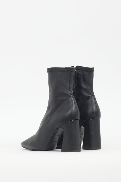 Reformation Black Leather Edie Sock Boot