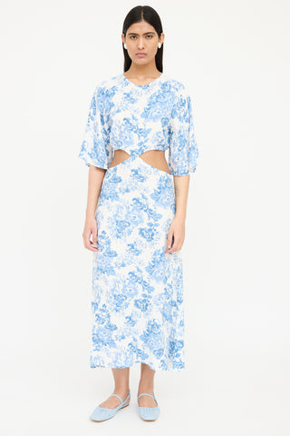 Reformation Floral Cutout Dress
