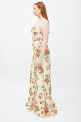Reformation Cream & Pink Floral Melita Dress