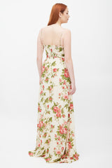 Reformation Cream & Pink Floral Melita Dress