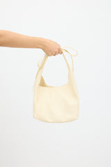 Reformation Cream Leather Small Vittoria Tote Bag
