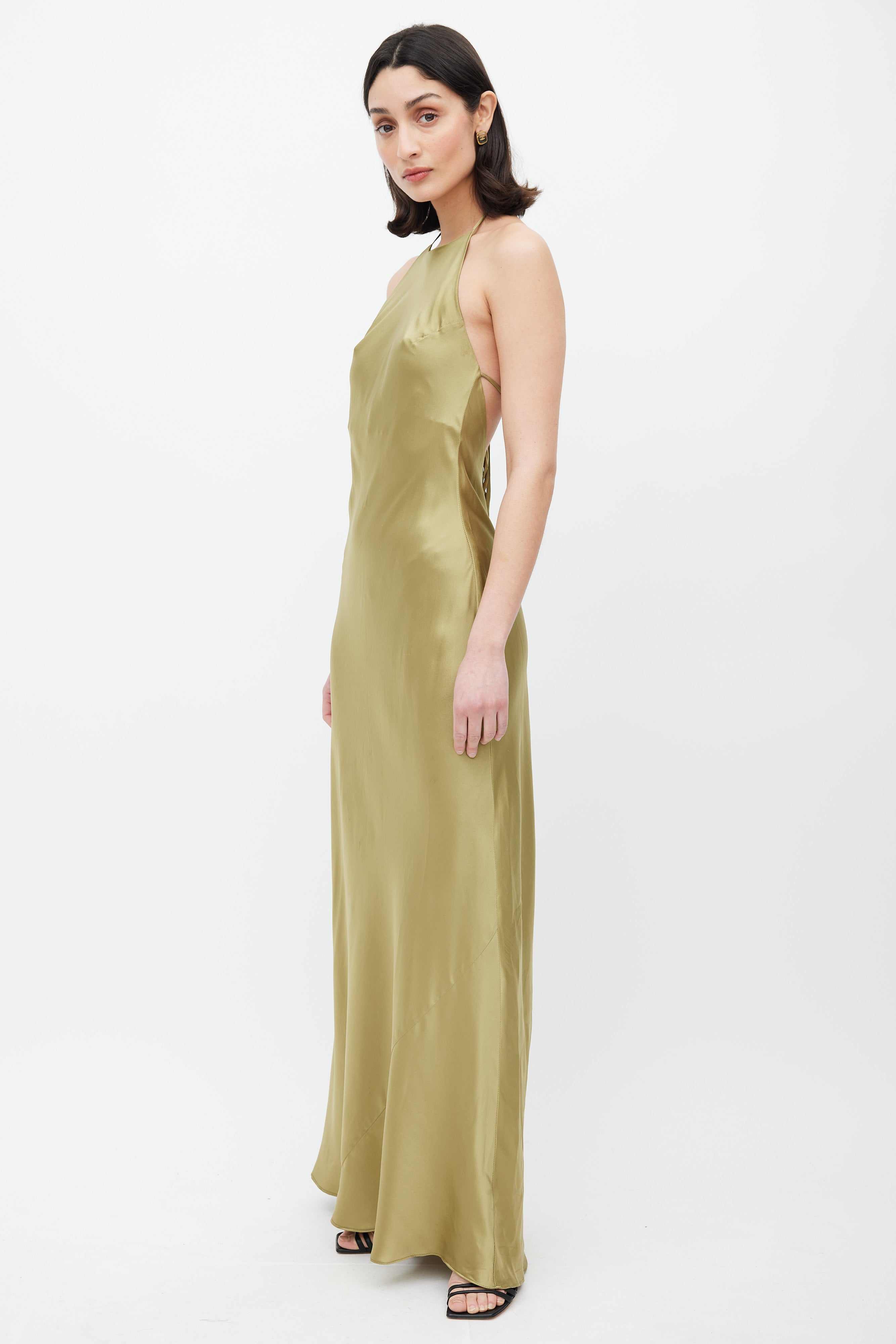 Reformation Green Silk Jeany Dress VSP Consignment Reformation Green Silk Jeany Dress VSP Consignment