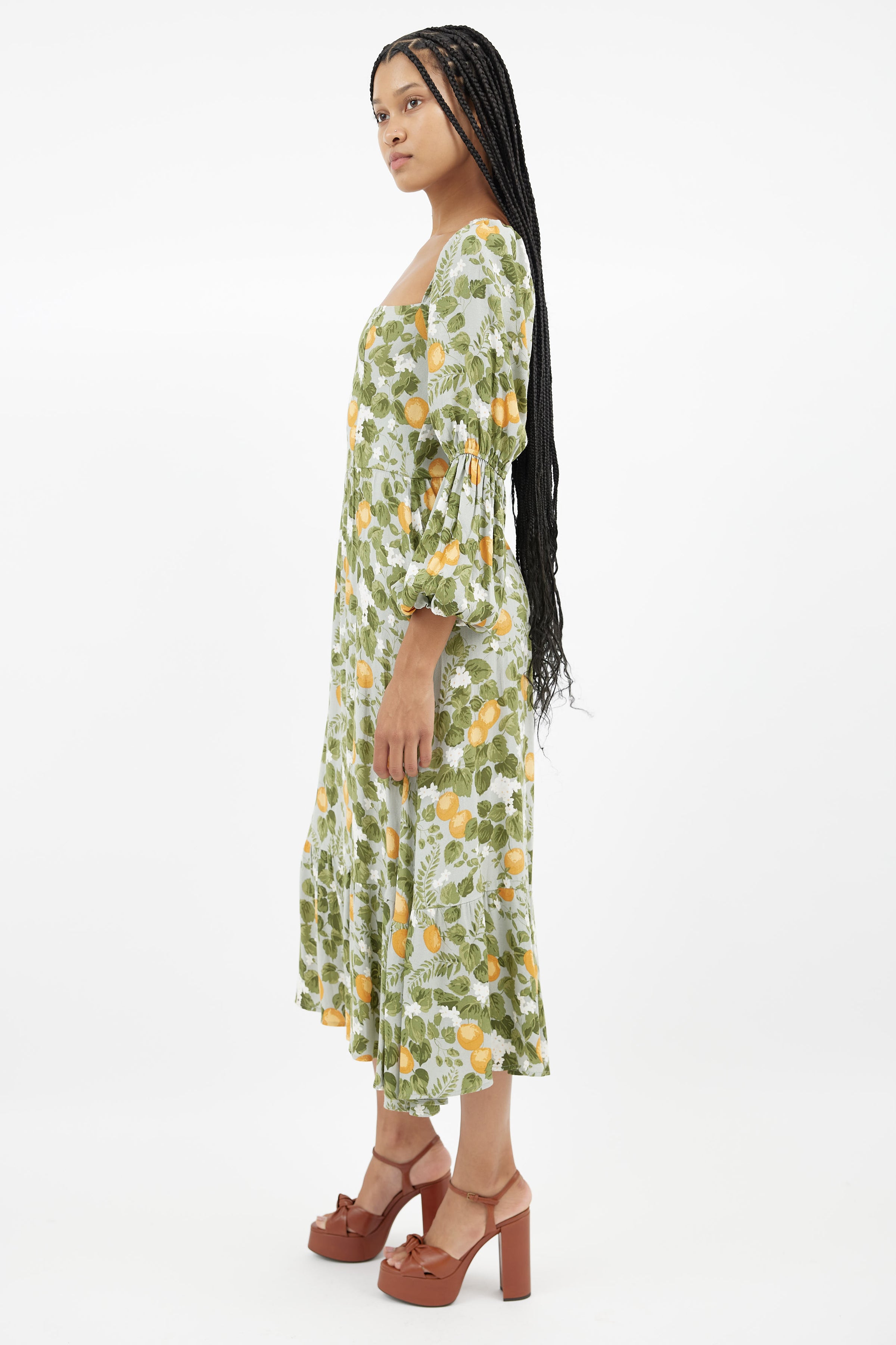 Reformation // Green Printed Midi Dress VSP Consignment Reformation // Green Printed Midi Dress VSP Consignment