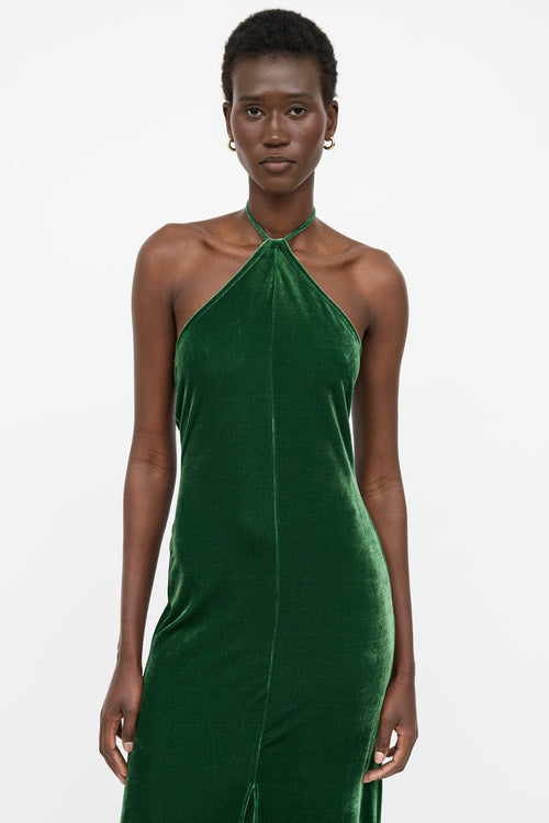 Reformation Velvet Nyla Halter Tie Dress