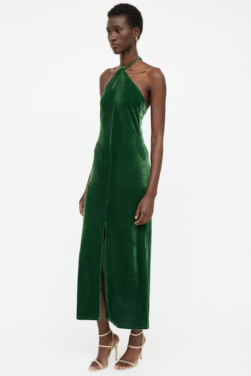 Reformation Velvet Nyla Halter Tie Dress
