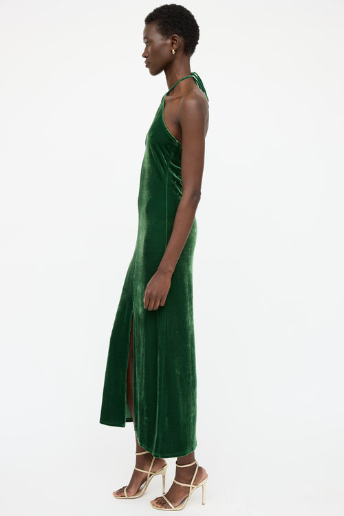 Reformation Velvet Nyla Halter Tie Dress