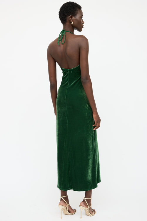 Reformation Velvet Nyla Halter Tie Dress
