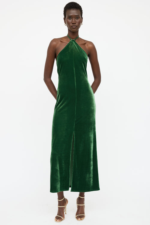 Reformation Velvet Nyla Halter Tie Dress