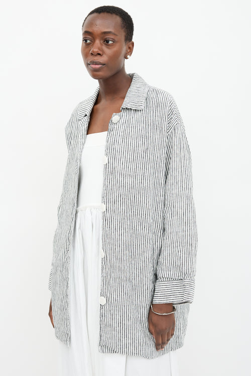Reformation Linen Stripe Irene Jacket