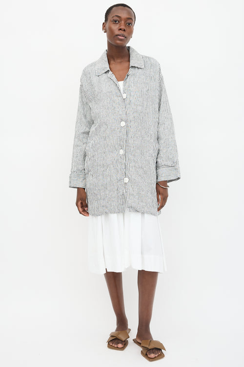 Reformation Linen Stripe Irene Jacket