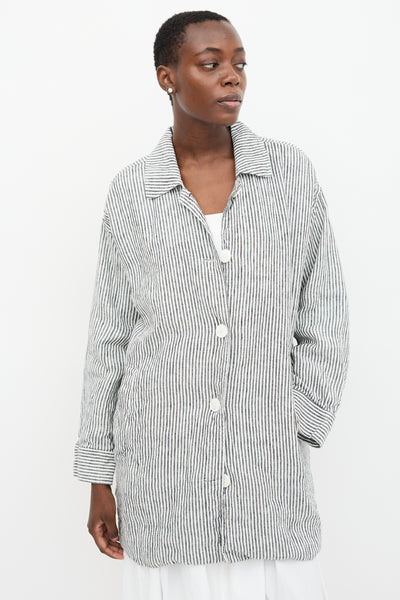 IRENE（アイレネ）Mohair Stripe Shirt Jacket 36 Reformation // Linen Stripe Irene Jacket – VSP Consignment