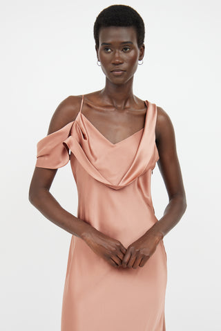 Reformation Pink Satin Maxi Dress