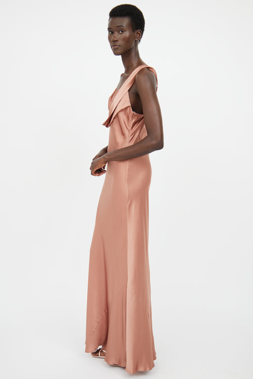 Reformation Pink Satin Maxi Dress