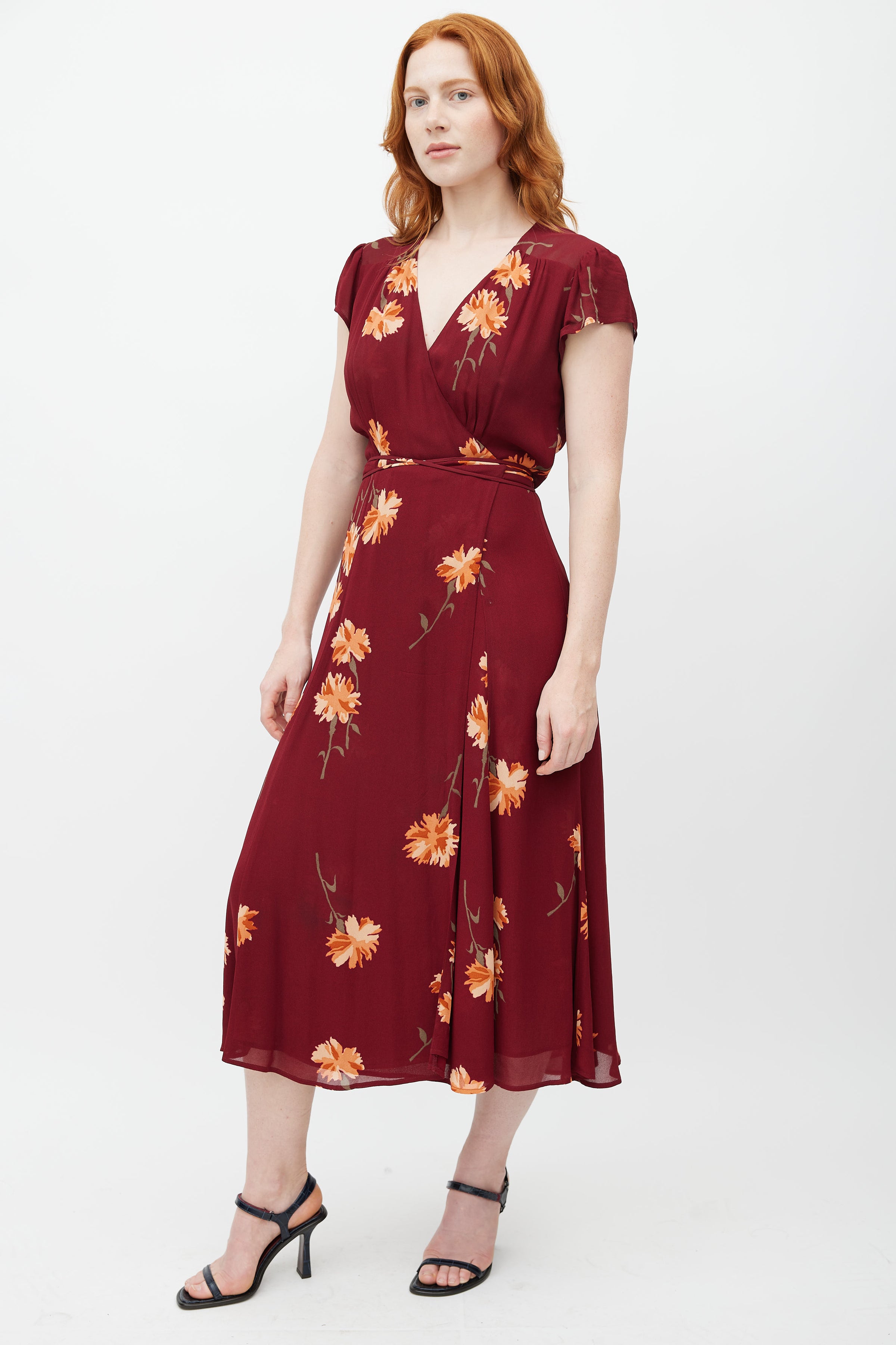 Reformation // Red & Multicolour Floral Wrap Dress – VSP Consignment Reformation // Red & Multicolour Floral Wrap Dress – VSP Consignment