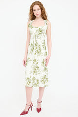 Reformation Floral Ruffled Tie Dress