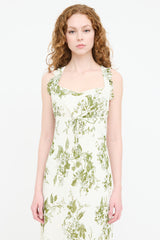 Reformation Floral Ruffled Tie Dress