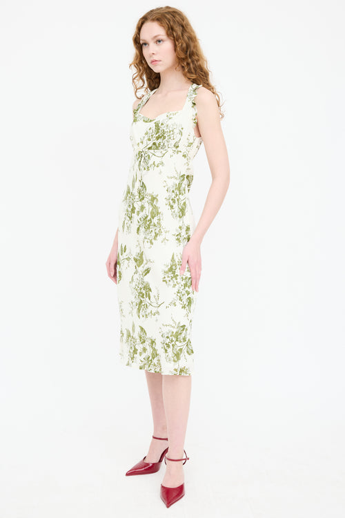 Reformation Floral Ruffled Tie Dress