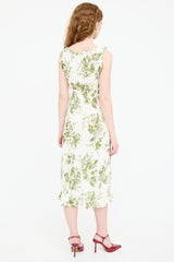 Reformation Floral Ruffled Tie Dress