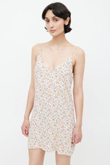 Reformation White & Multi Floral Mini Dress