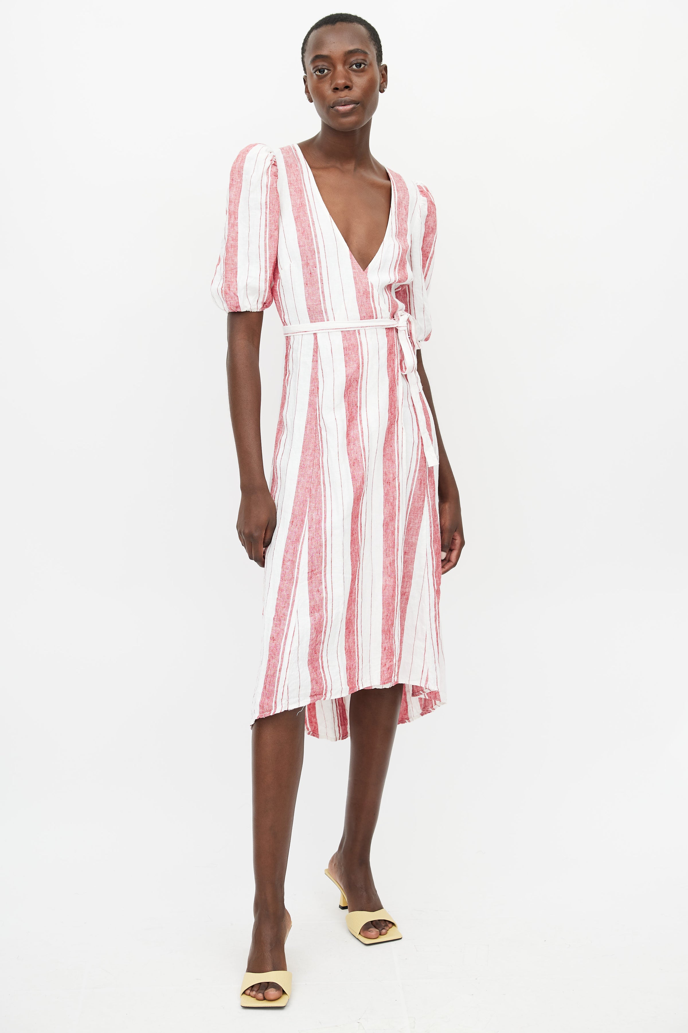 Reformation // White & Red Linen Stripes Wrap Dress – VSP Consignment Reformation // White & Red Linen Stripes Wrap Dress – VSP Consignment