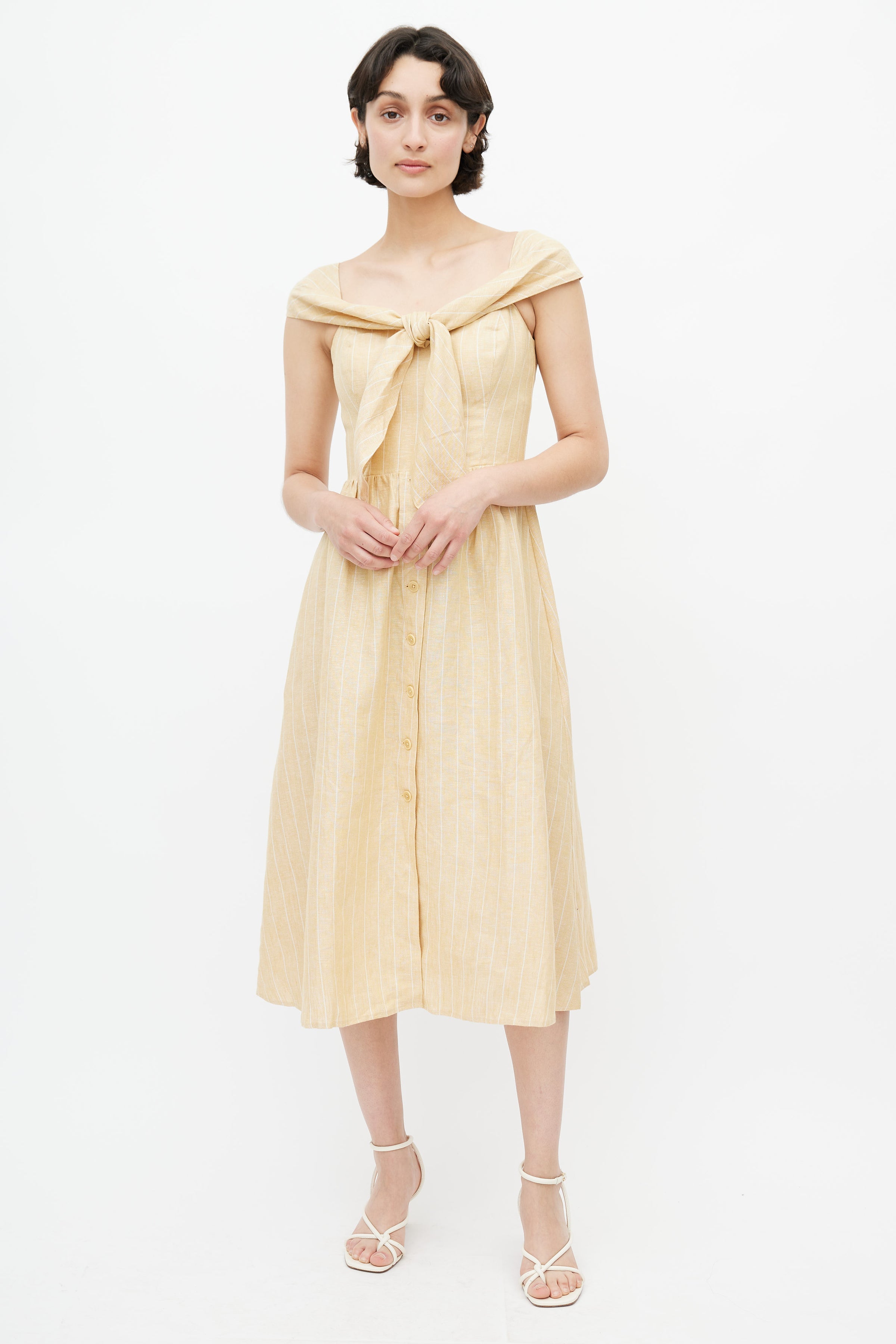 Reformation // Yellow & White Stripe Barrington Dress VSP Consignment Reformation // Yellow & White Stripe Barrington Dress VSP Consignment