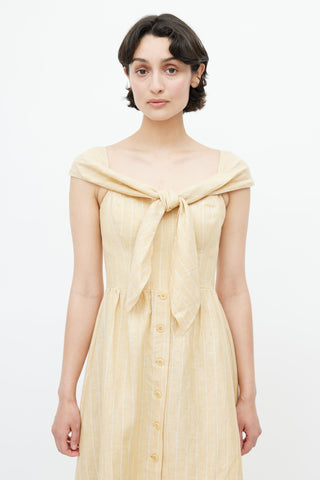 Reformation Yellow & White Stripe Barrington Dress