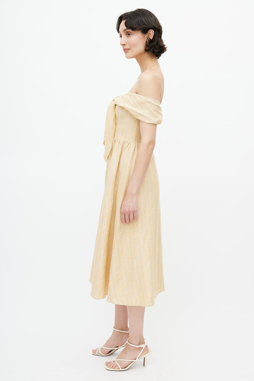 Reformation Yellow & White Stripe Barrington Dress