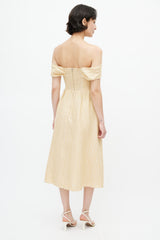 Reformation Yellow & White Stripe Barrington Dress