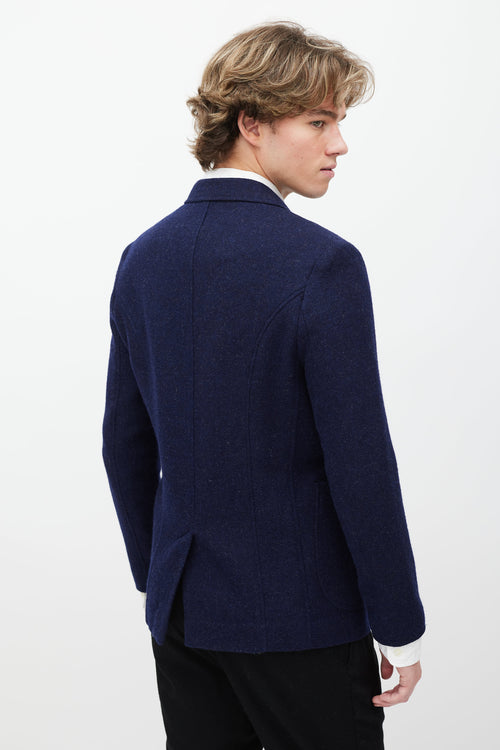 Reiss Blue Wool Double Breasted Suit Jacket