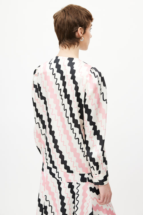 Rejina Pyo Cream & Multicolour Stripe Co-Ord Set