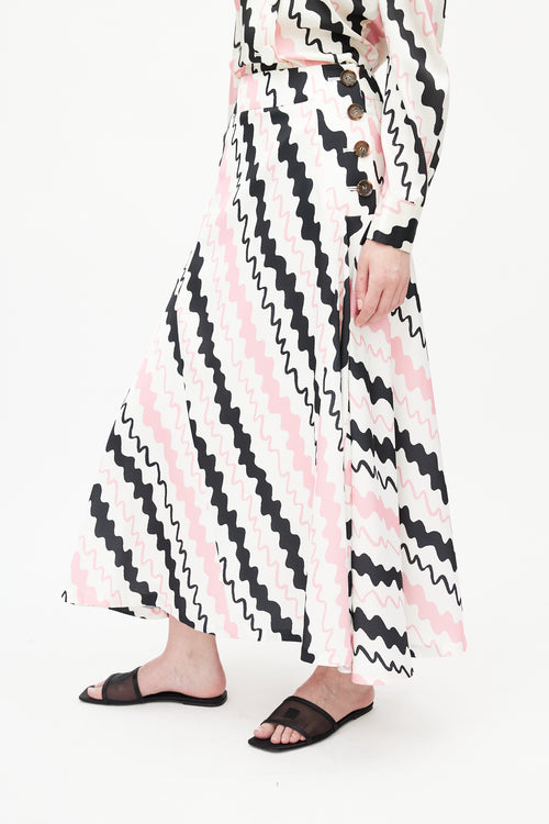 Rejina Pyo Cream & Multicolour Stripe Co-Ord Set