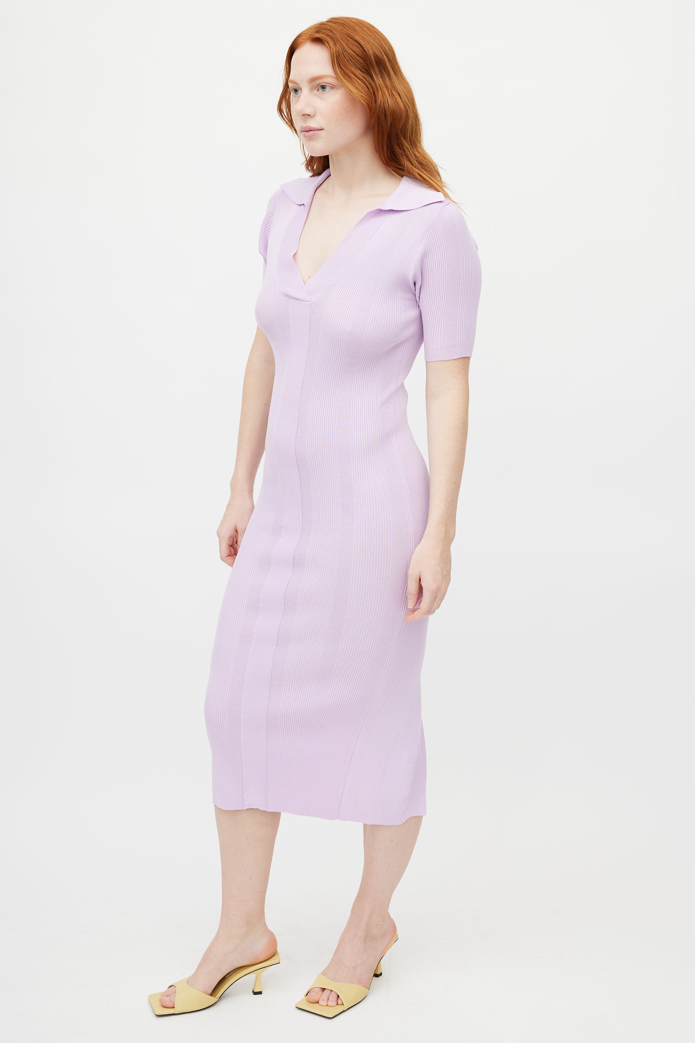 Remain Birger Christensen // Purple Knit Ribbed Dress VSP Consignment Remain Birger Christensen // Purple Knit Ribbed Dress VSP Consignment